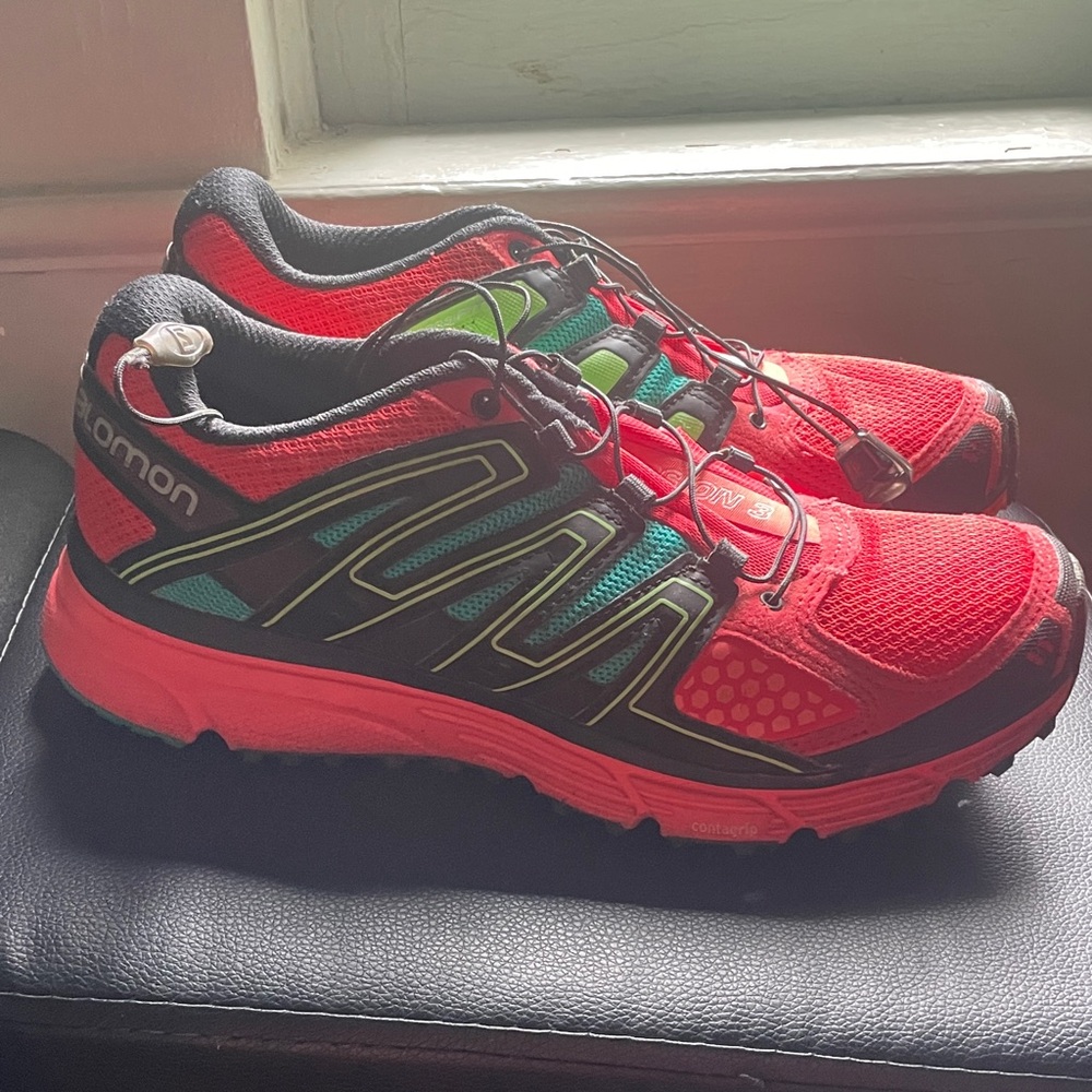 Salomon Vibrant Red and Black Running Shoes